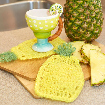 Red Heart Crochet Pineapple Scrubby Dishcloth Crochet Dishcloth made in Red Heart Scrubby Sparkle Yarn
