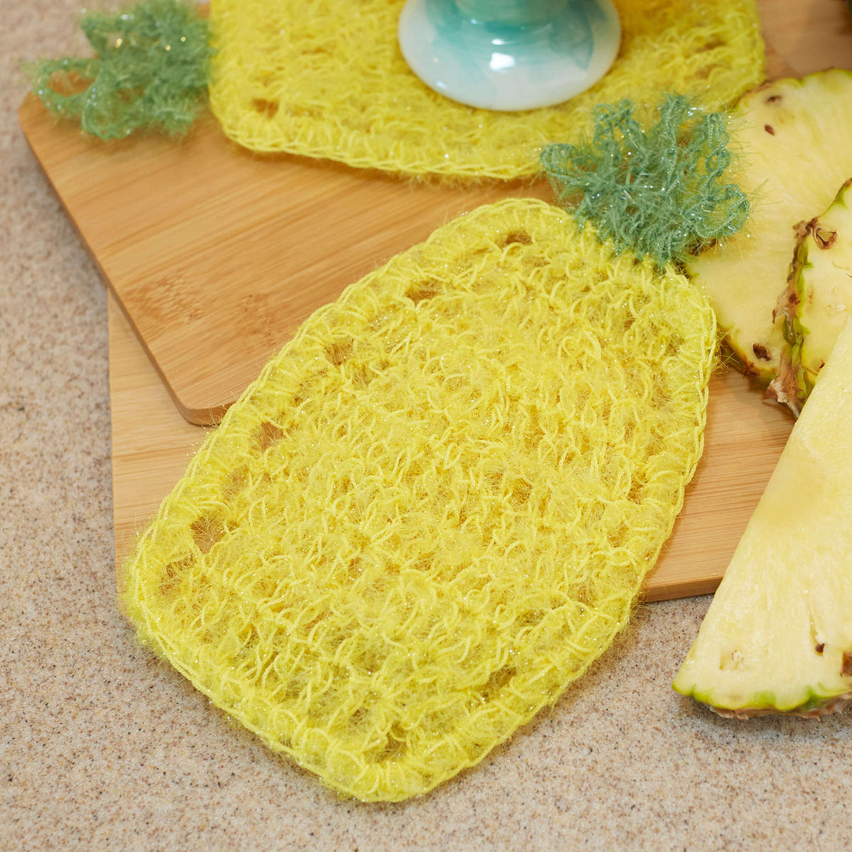 Crochet Dishcloth made in Red Heart Scrubby Sparkle Yarn
