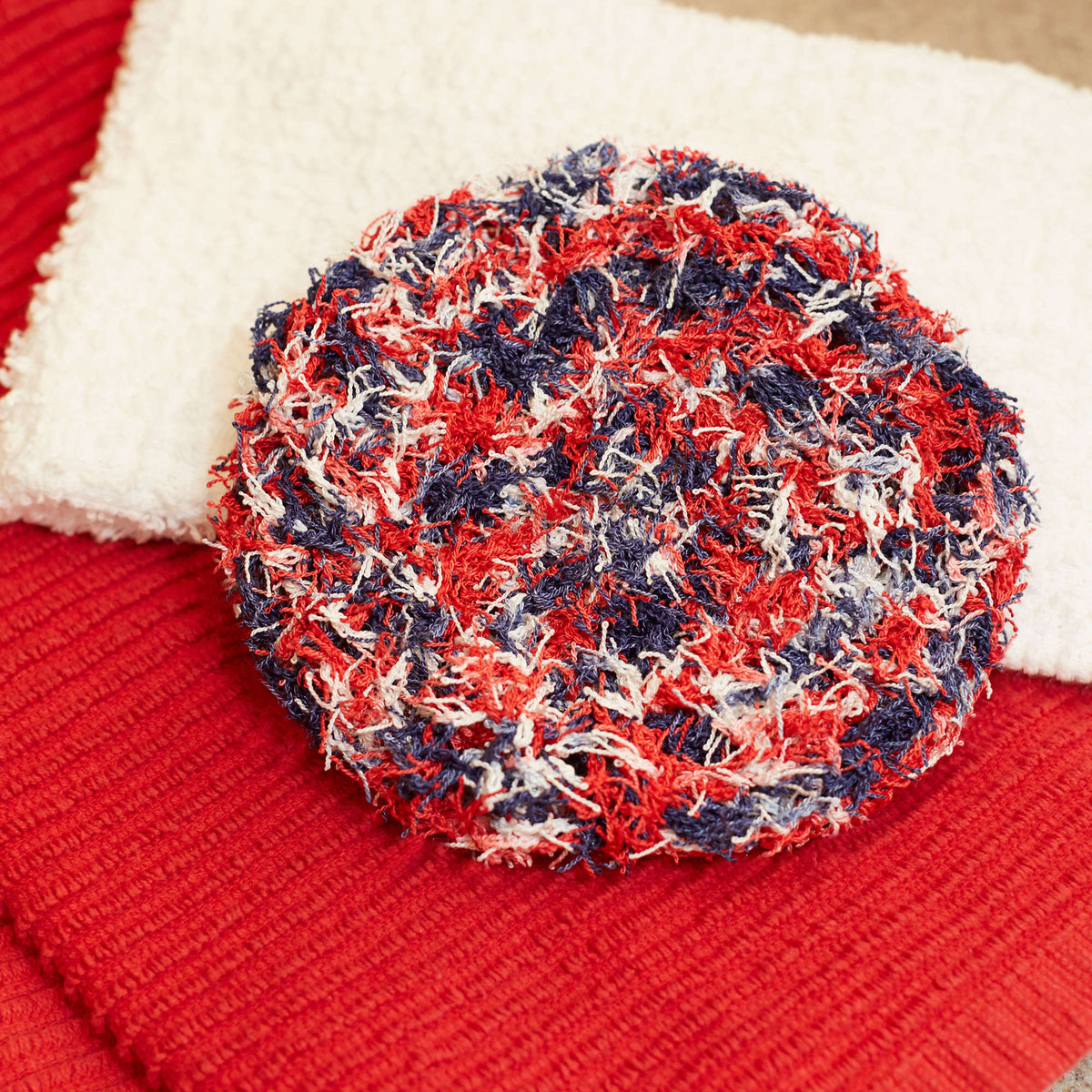 Crochet Dishcloth made in Red Heart Scrubby Yarn