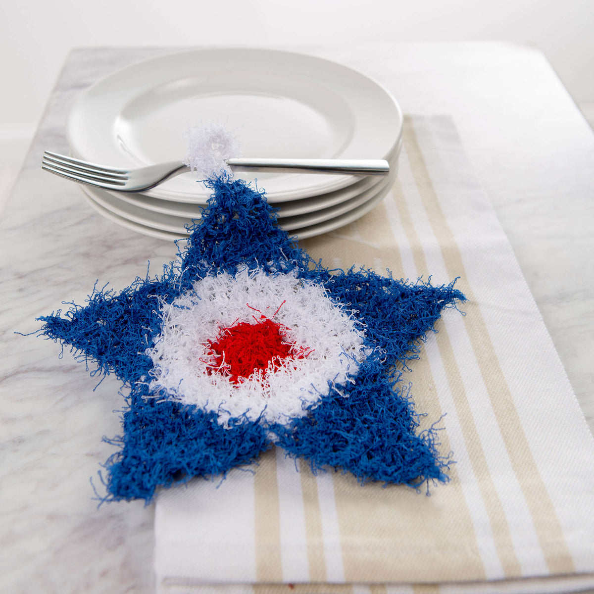 Crochet Dishcloth made in Red Heart Scrubby Yarn