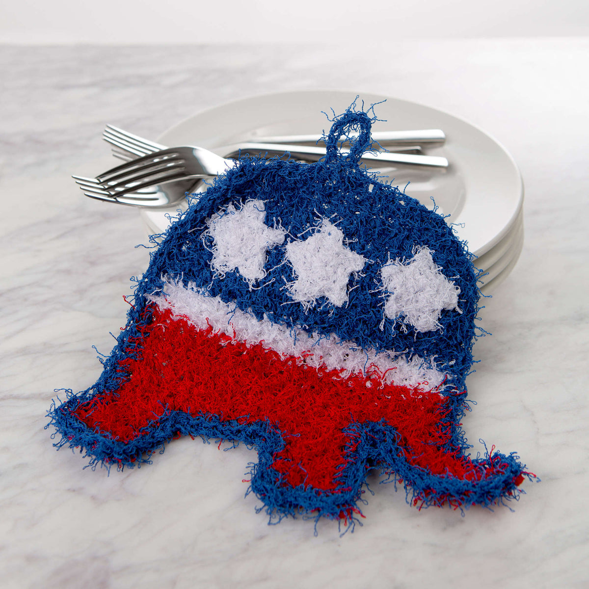 Crochet Dishcloth made in Red Heart Scrubby Yarn