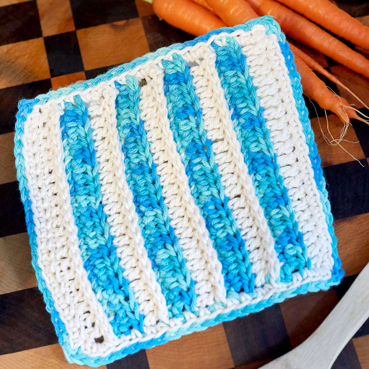 Crochet Dishcloth made in Red Heart Scrubby Smoothie Yarn