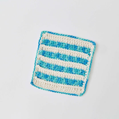 Red Heart Stepped Stripes Dishcloth Crochet Dishcloth made in Red Heart Scrubby Smoothie Yarn