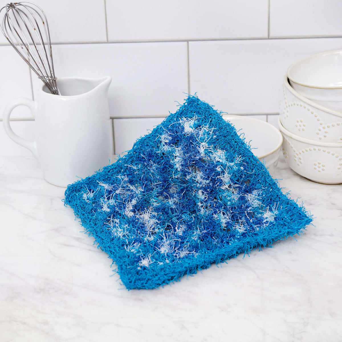 Crochet Dishcloth made in Red Heart Scrubby Yarn
