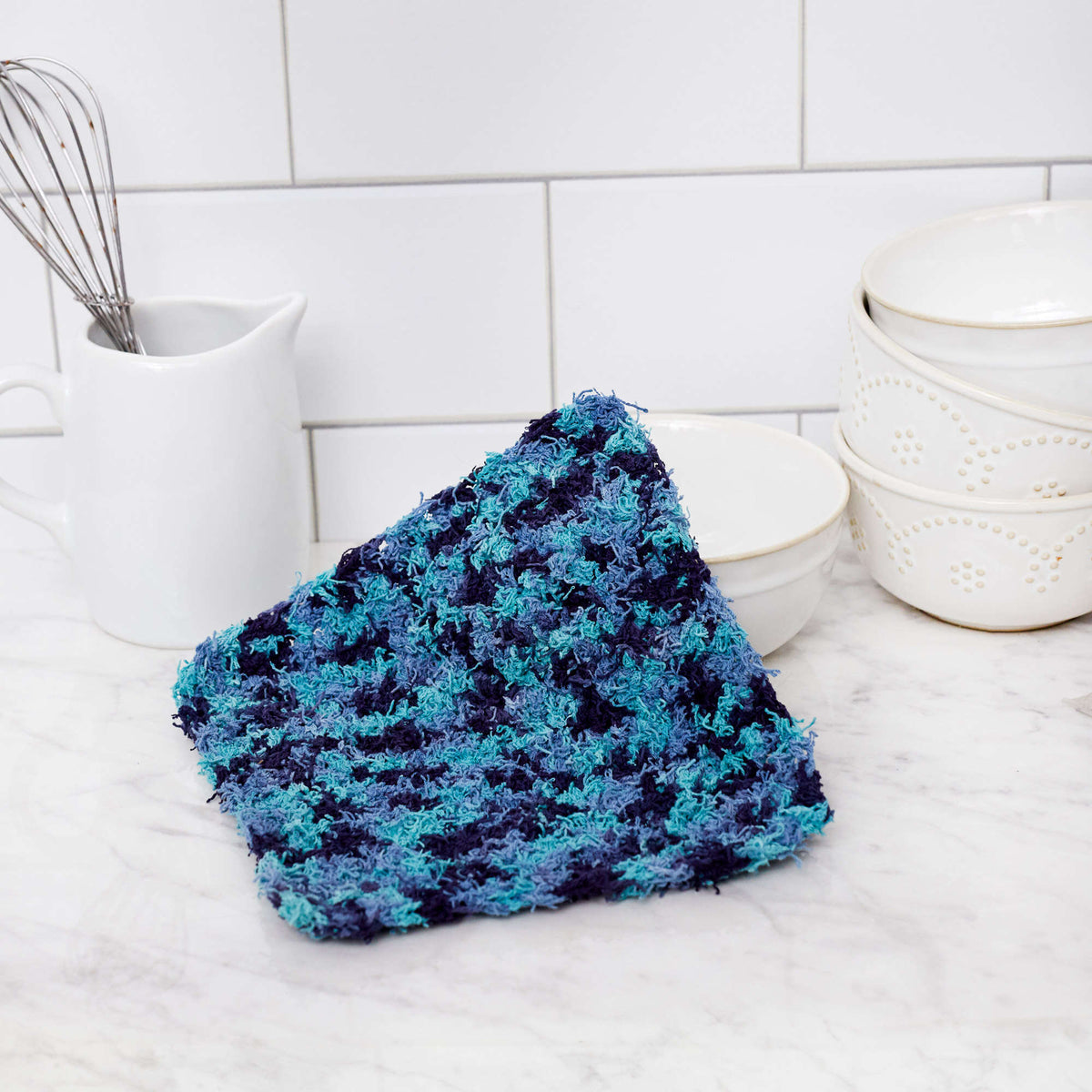 Crochet Dishcloth made in Red Heart Scrubby Cotton Yarn