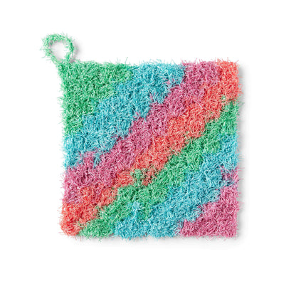 Red Heart Scrubbing Stripes C2C Crochet Dishcloth Single Size