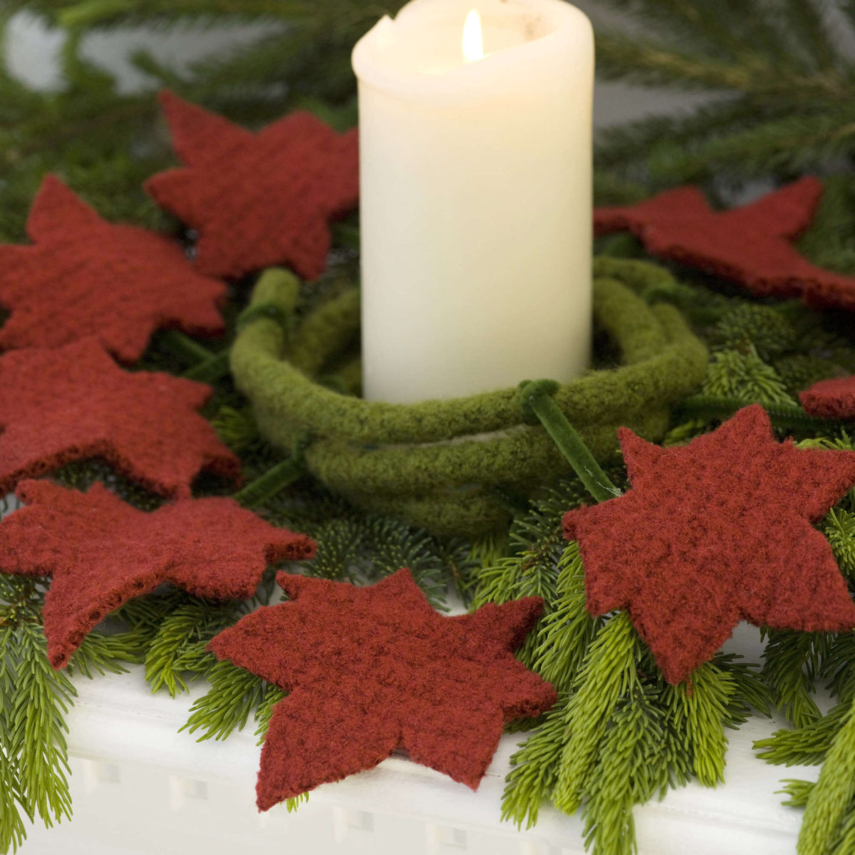 Crochet Garland made in Red Heart Bamboo Wool Yarn