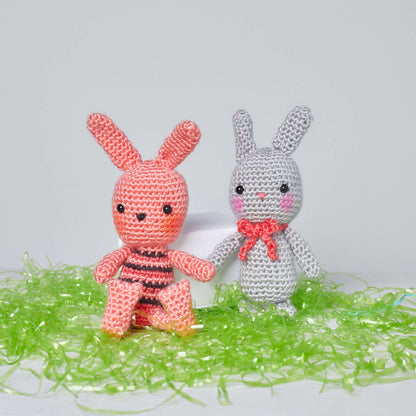 Red Heart Beatrice & Basil Crochet Bunnies Crochet Toy made in Red Heart Amigurumi Yarn