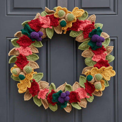 Red Heart Crochet Fabulous Fall Wreath Crochet Wreath made in Red Heart With Love Yarn