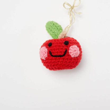 Red Heart Crochet Cheeky Apple Ornament Crochet Ornament made in Red Heart Super Saver Yarn