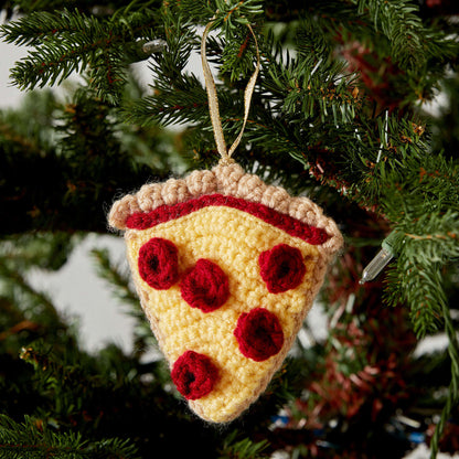 Red Heart Crochet Slice of Pizza Ornament Crochet Ornament made in Red Heart Super Saver Yarn