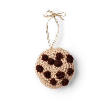 Red Heart Crochet Chocolate Chunk Cookie Ornament Crochet Ornament made in Red Heart Super Saver Yarn