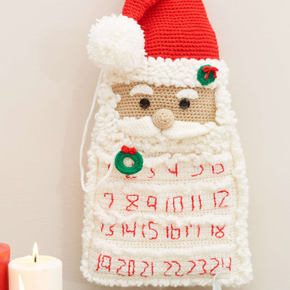 Red Heart Crochet Santa Advent Calendar Crochet Interior Décor made in Red Heart Super Saver Yarn