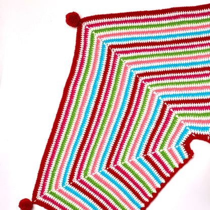 Red Heart Crochet Pompom Trimmed Tree Skirt Crochet Skirt made in Red Heart Super Saver Yarn