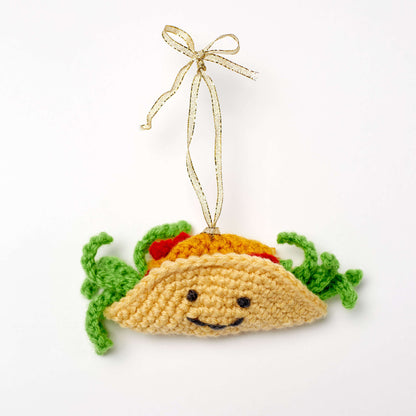 Red Heart Crochet Tasty Taco Ornament Crochet Ornament made in Red Heart Super Saver Yarn