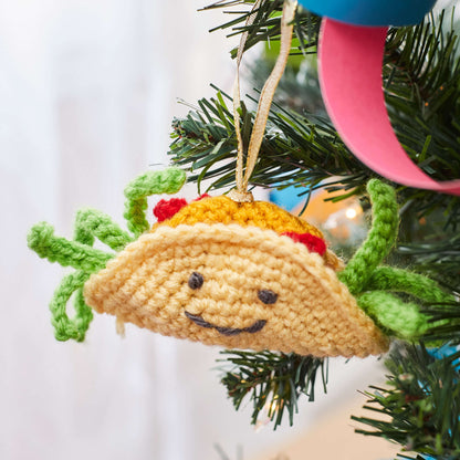 Red Heart Crochet Tasty Taco Ornament Crochet Ornament made in Red Heart Super Saver Yarn