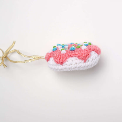 Red Heart Crochet Dangling Donut Ornament Crochet Ornament made in Red Heart Super Saver Yarn