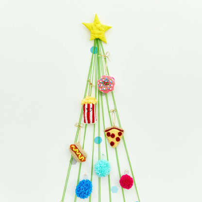 Red Heart Crochet Dangling Donut Ornament Crochet Ornament made in Red Heart Super Saver Yarn