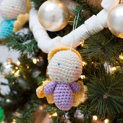 Red Heart Crochet Amigurumi Angel Ornaments Crochet Ornaments made in Red Heart Super Saver Yarn