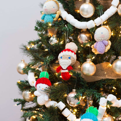 Red Heart Crochet Amigurumi Snowman Ornaments Crochet Ornaments made in Red Heart Super Saver Yarn