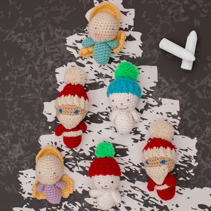 Red Heart Crochet Amigurumi Snowman Ornaments Crochet Ornaments made in Red Heart Super Saver Yarn