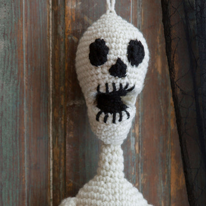 Red Heart Crochet Hanging Skeleton Crochet Holiday Décor made in Red Heart With Love Yarn