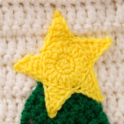 Red Heart Crochet Christmas Tree Wall Hanging Crochet Hanging made in Red Heart Super Saver Yarn