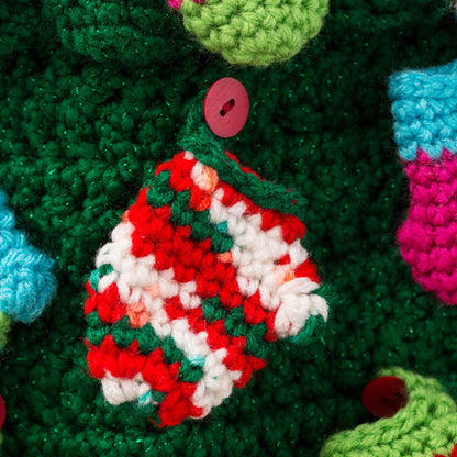 Red Heart Crochet Christmas Tree Wall Hanging Crochet Hanging made in Red Heart Super Saver Yarn