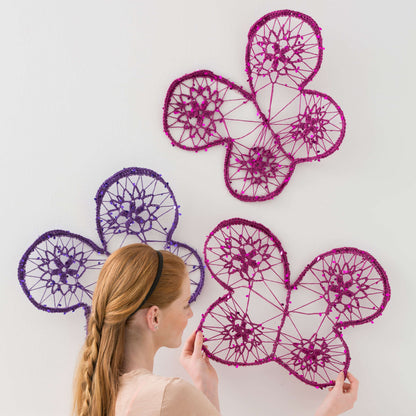 Red Heart Crochet Butterfly Wall Art Crochet Wall Art made in Red Heart Boutique Yarn