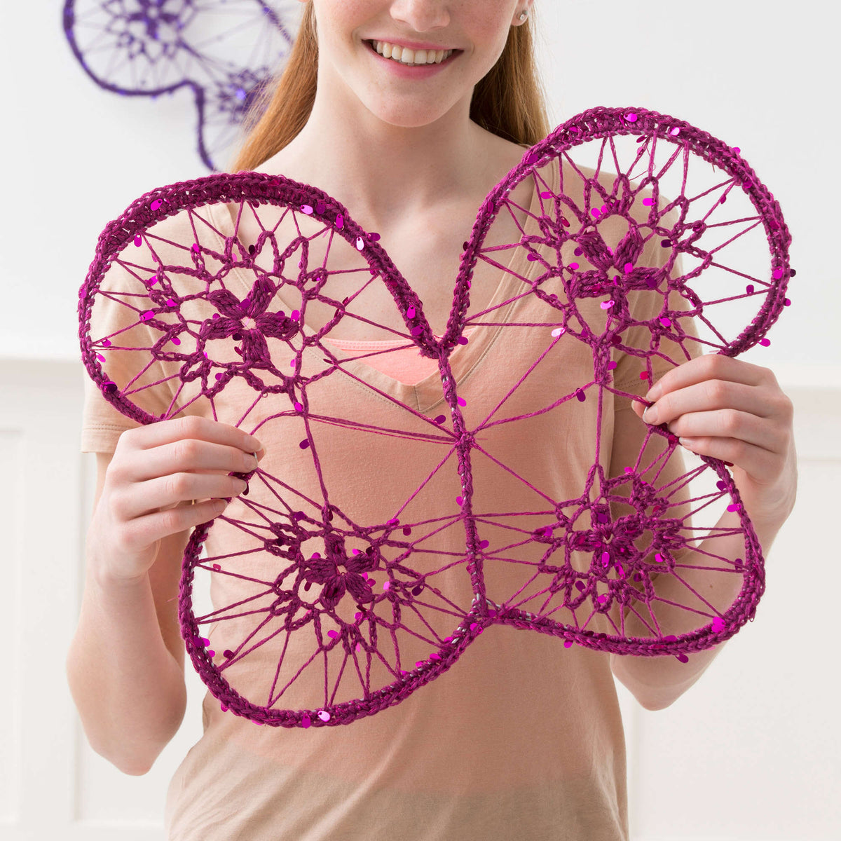 Crochet Wall Art made in Red Heart Boutique Yarn