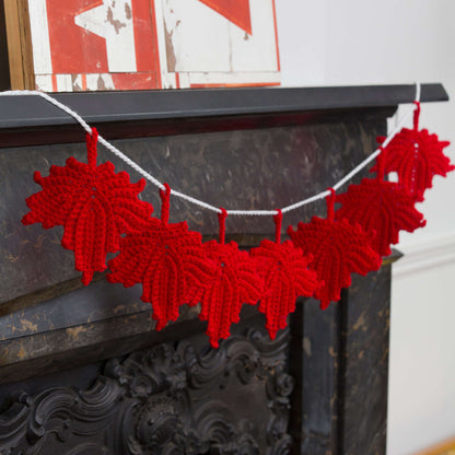 Red Heart Crochet Maple Leaf Banner Crochet Banner made in Red Heart Super Saver Yarn