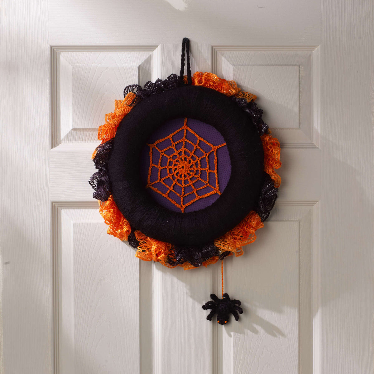 Crochet Wreath made in Red Heart Super Saver Yarn
