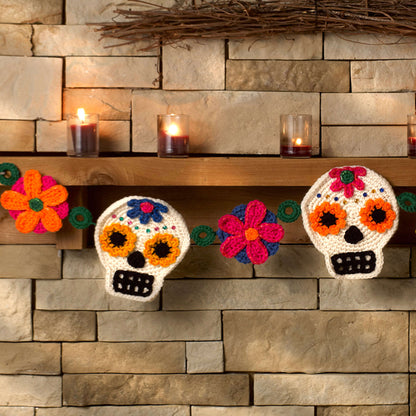 Red Heart Sugar Skull Garland Crochet Garland made in Red Heart Super Saver Yarn