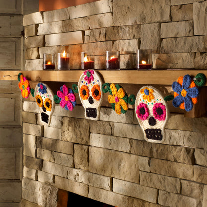 Red Heart Sugar Skull Garland Crochet Garland made in Red Heart Super Saver Yarn