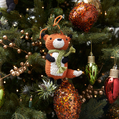 Red Heart Crochet Fox Ornament Crochet Ornament made in Red Heart Soft Yarn