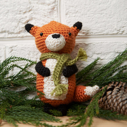 Red Heart Crochet Fox Ornament Crochet Ornament made in Red Heart Soft Yarn
