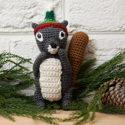 Red Heart Crochet Squirrel Ornament Crochet Ornament made in Red Heart Soft Yarn