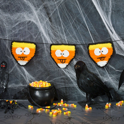 Red Heart Crochet Candy Corn Banner Crochet Banner made in Red Heart Super Saver Yarn