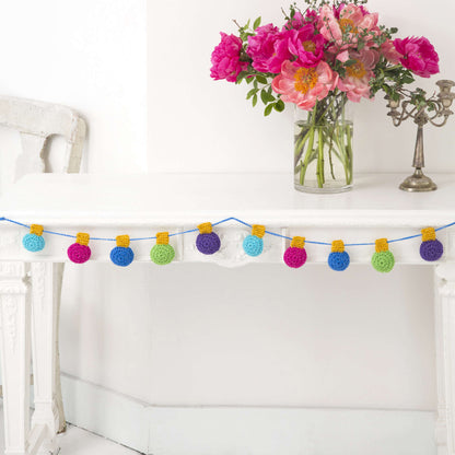 Red Heart Holiday Light Bulb Garland Crochet Garland made in Red Heart Celebration Yarn