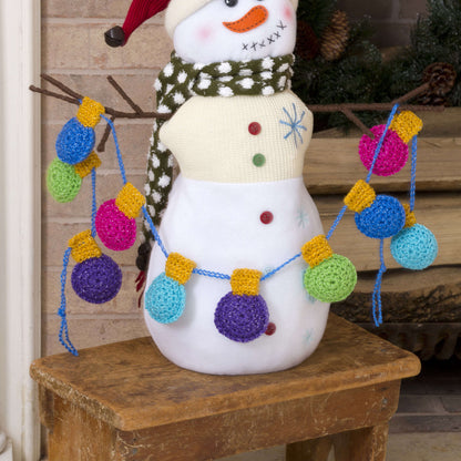 Red Heart Holiday Light Bulb Garland Crochet Garland made in Red Heart Celebration Yarn