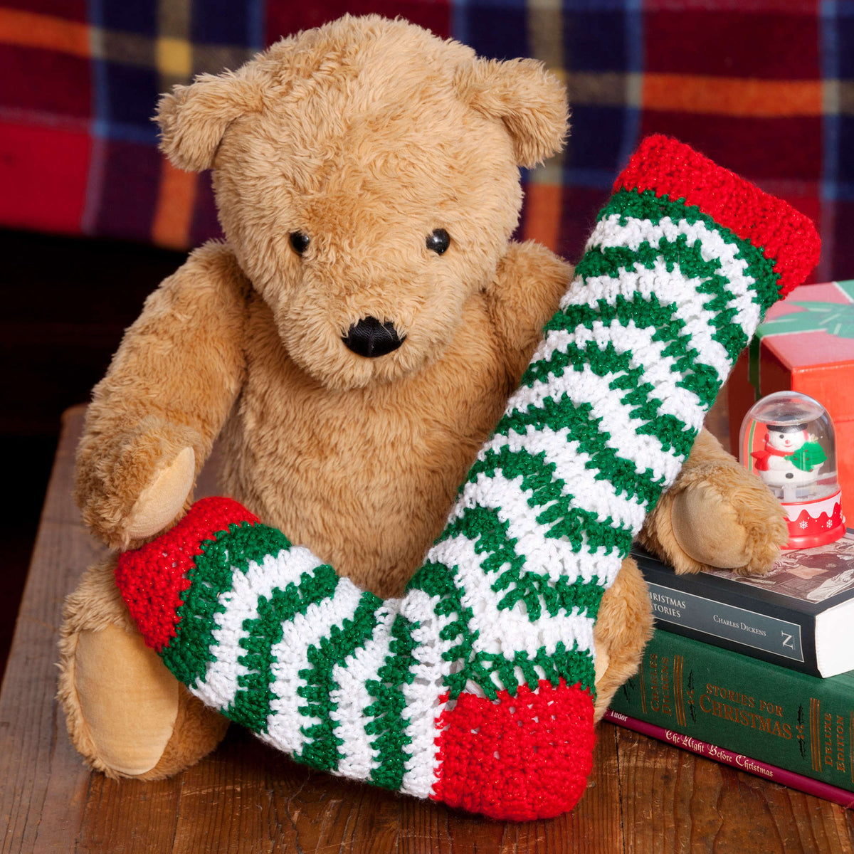 Crochet Stocking made in Red Heart Holiday Yarn