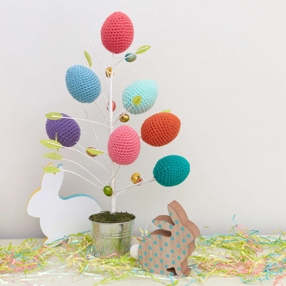Red Heart Crochet Springtime Easter Eggs Crochet Interior Décor made in Red Heart With Love Yarn