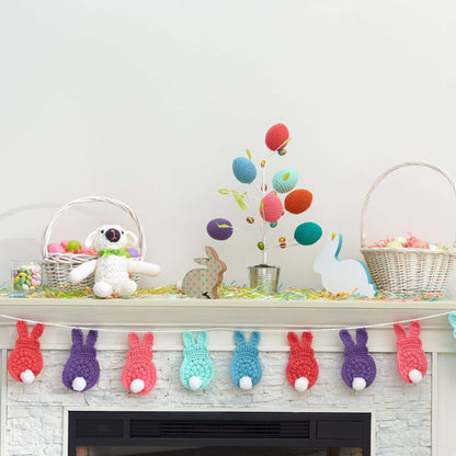 Red Heart Bunny Garland Crochet Garland made in Red Heart With Love Yarn