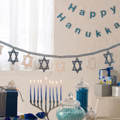 Red Heart Crochet Hanukkah Banner Crochet Banner made in Red Heart Classic Crochet Thread Yarn