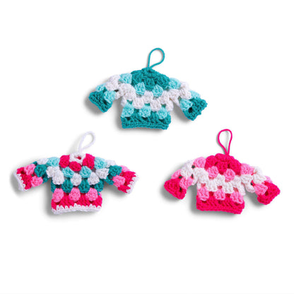 Red Heart Crochet Granny Sweater Ornament Version 2