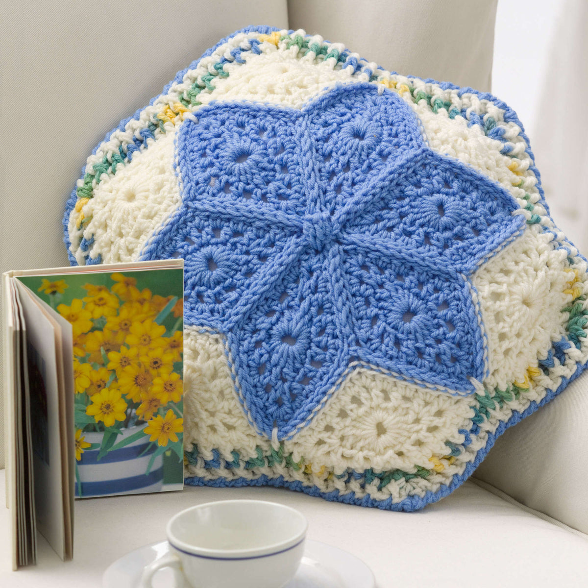 Crochet Pillow made in Red Heart Super Saver Yarn