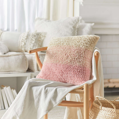Red Heart Crochet Restful Shades Pillow Crochet Pillow made in Red Heart Hygge Fur Yarn
