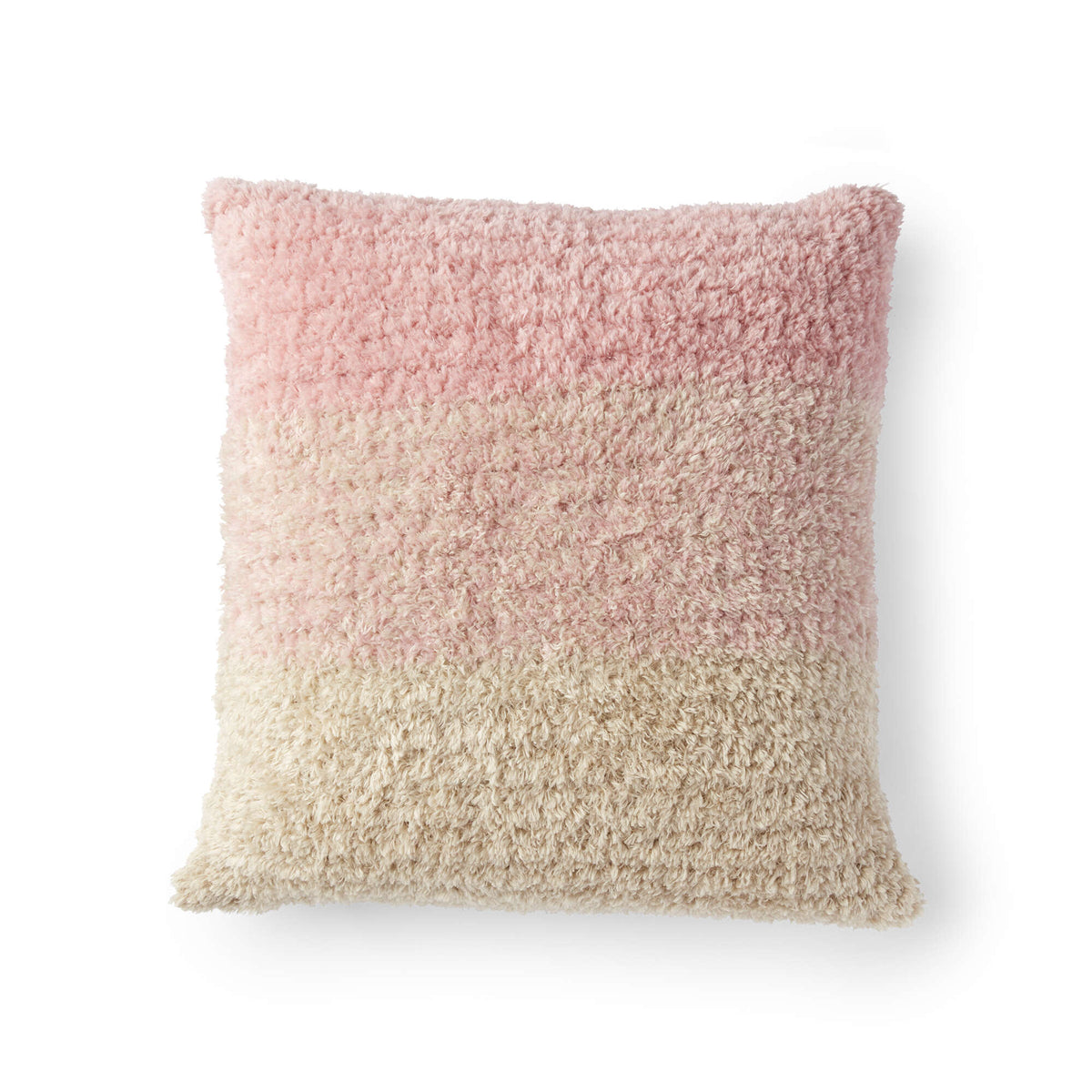 Crochet Pillow made in Red Heart Hygge Fur Yarn
