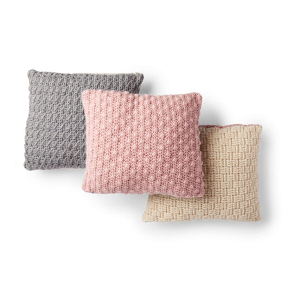 Red Heart Crochet Luxe Pillow Trio Crochet Pillow made in Red Heart Dreamy Yarn