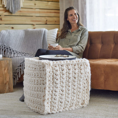 Red Heart Crochet Smart Square Pouf Crochet Pouf made in Red Heart Irresistible Yarn